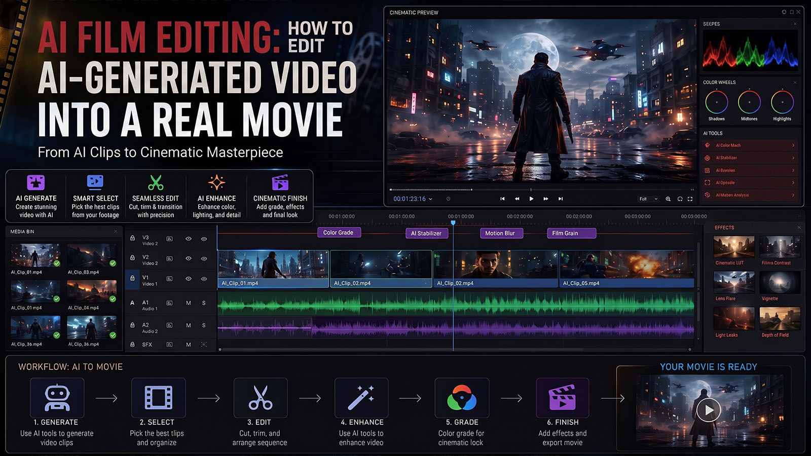 AI Film Editing: How to Edit AI-Generated Video Into a Real Movie