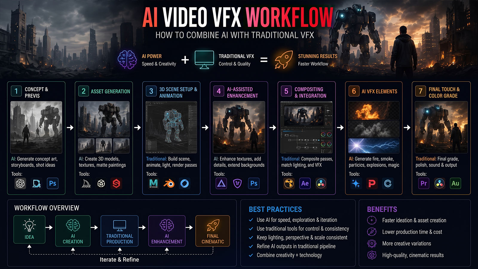 AI Video VFX Workflow: How to Combine AI With Traditional VFX | Z